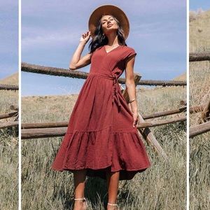 Bohme Lottie Wrap Dress in Marsala